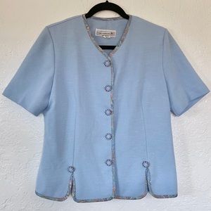 Vintage Pablo Collection Blue Knit Dress Jacket